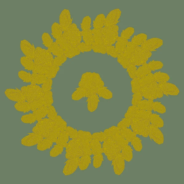 Szimmetrikus Mandala Zentangle Stílus Ihlette Art Firka — Stock Vector