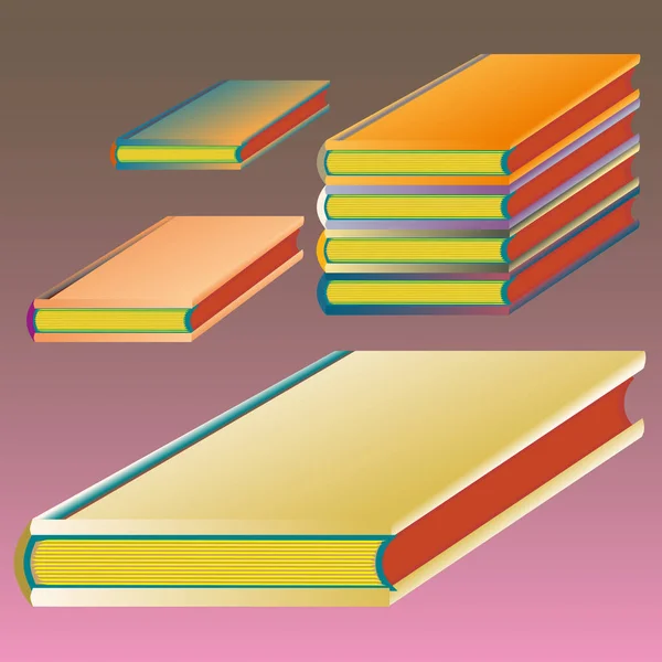 Stacks Colorful Books Vector Illustration — Stock Vector