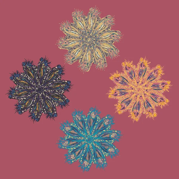 Stil zentangle yeni simetrik mandala doodle ile sanat esin kaynağı oldu. Duvar kağıdı, desen dolgularını, web sayfaları, yüzey dokuları için dekoratif nesne-ebilmek var olmak kullanılmış.