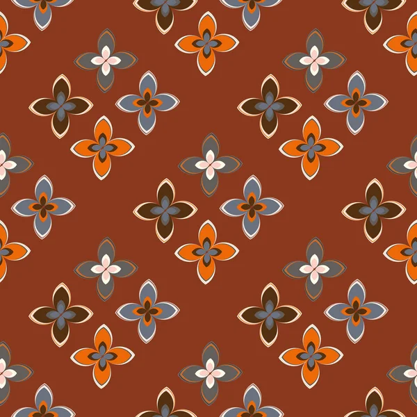 Çiçekler, vektör çizim ile çok renkli geometrik seamless modeli 