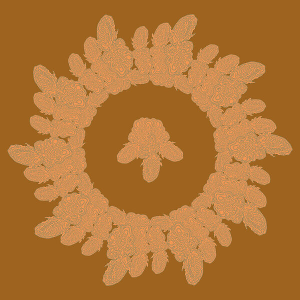 New symmetrical mandala in style zentangle inspired art with doodle. 