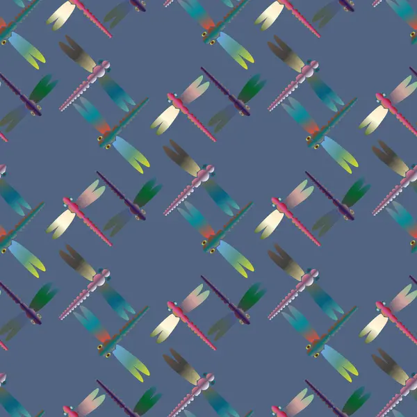 Dekoratif renkli seamless modeli ile şirin yusufçuk