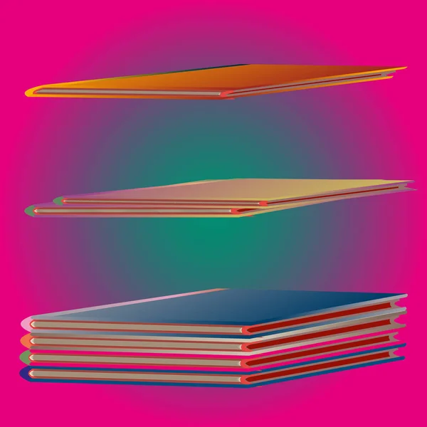 Des Piles Carnets Colorés Illustration Vectorielle — Image vectorielle