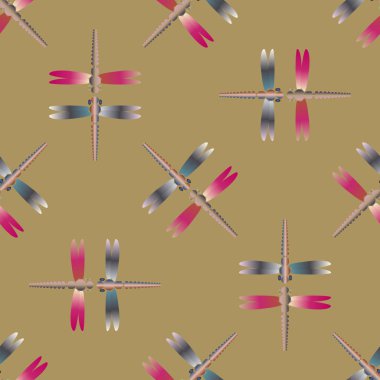 Dekoratif renkli seamless modeli ile şirin yusufçuk