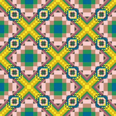 Geometrik etnik desen sorunsuz tasarım arka plan veya duvar kağıdı için