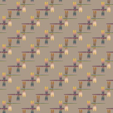 Dekoratif renkli seamless modeli ile şirin yusufçuk