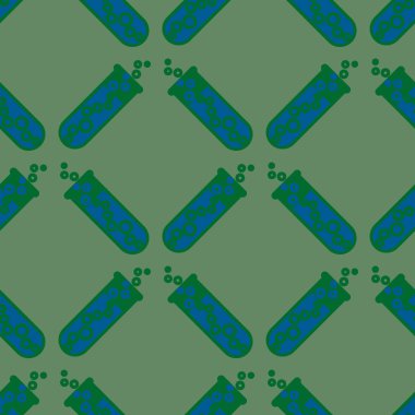 Kimya test tüpleri parlak arka plan üzerinde. Seamless modeli.