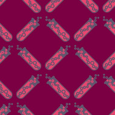 Kimya test tüpleri parlak arka plan üzerinde. Seamless modeli.