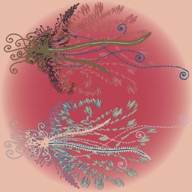 Yeni tasarım çalışmaları için el yapımı doodle ile soyut desen.