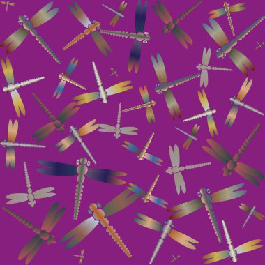 Dekoratif renkli seamless modeli ile şirin yusufçuk