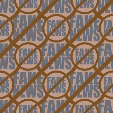 Logo sahte haberlerle kavramsal seamless modeli. İnsanlığın küresel sorunları.