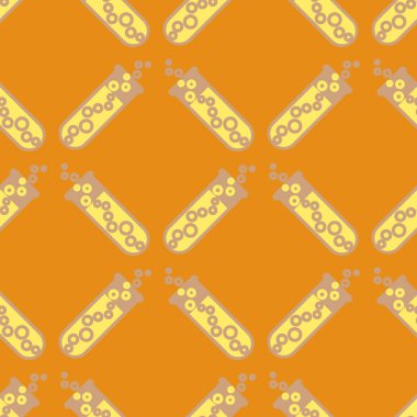 Kimya test tüpleri parlak arka plan üzerinde. Seamless modeli.