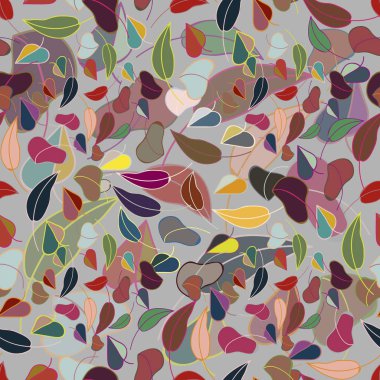 sonbahar yaprakları seamless modeli, vektör çizim 