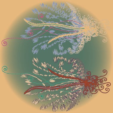 Yeni tasarım çalışmaları için el yapımı doodle ile soyut desen.