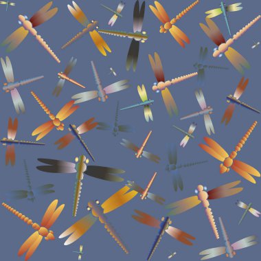 Dekoratif renkli seamless modeli ile şirin yusufçuk