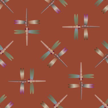 Dekoratif renkli seamless modeli ile şirin yusufçuk