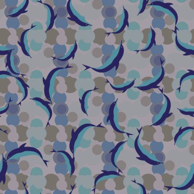 Yunuslar su altında çizim arka planı için bir sürü ile sorunsuz doku