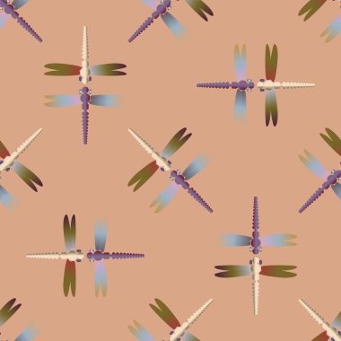 Dekoratif renkli seamless modeli ile şirin yusufçuk