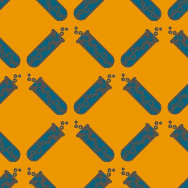 Kimya test tüpleri parlak arka plan üzerinde. Seamless modeli.