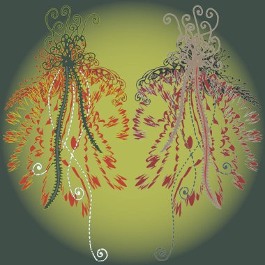 Yeni tasarım çalışmaları için el yapımı doodle ile soyut desen.