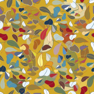 sonbahar yaprakları seamless modeli, vektör çizim 