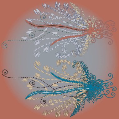 Yeni tasarım çalışmaları için el yapımı doodle ile soyut desen.