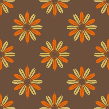 Çiçekler, vektör çizim ile çok renkli geometrik seamless modeli 