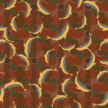 Yunuslar su altında çizim arka planı için bir sürü ile sorunsuz doku