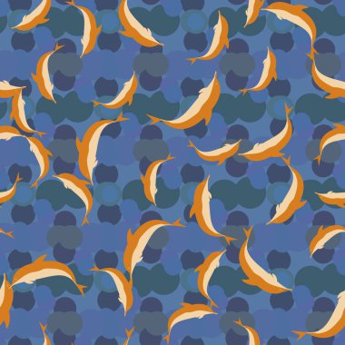 Yunuslar su altında çizim arka planı için bir sürü ile sorunsuz doku