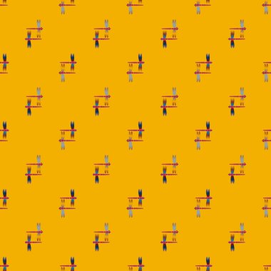 Dekoratif renkli seamless modeli ile şirin yusufçuk