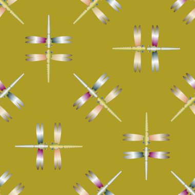 Dekoratif renkli seamless modeli ile şirin yusufçuk