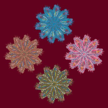 Stil zentangle yeni simetrik mandala doodle ile sanat esin kaynağı oldu. Duvar kağıdı, desen dolgularını, web sayfaları, yüzey dokuları için dekoratif nesne-ebilmek var olmak kullanılmış.