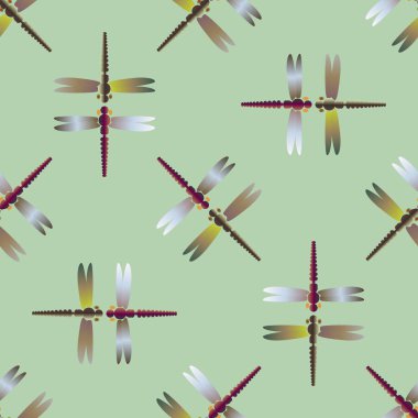 Dekoratif renkli seamless modeli ile şirin yusufçuk