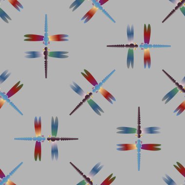 Dekoratif renkli seamless modeli ile şirin yusufçuk