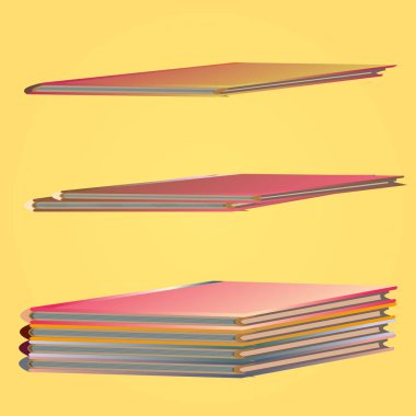 Renkli Notebook yığınları. Vektör çizim