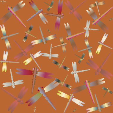 Dekoratif renkli seamless modeli ile şirin yusufçuk