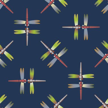 Dekoratif renkli seamless modeli ile şirin yusufçuk