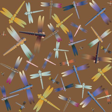 Dekoratif renkli seamless modeli ile şirin yusufçuk