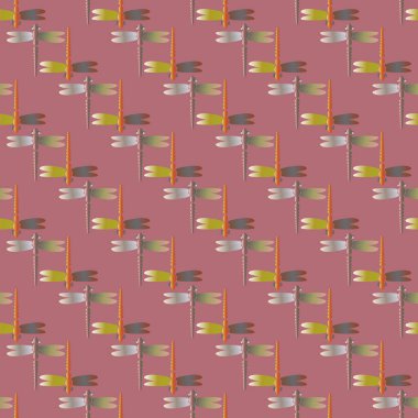 Dekoratif renkli seamless modeli ile şirin yusufçuk