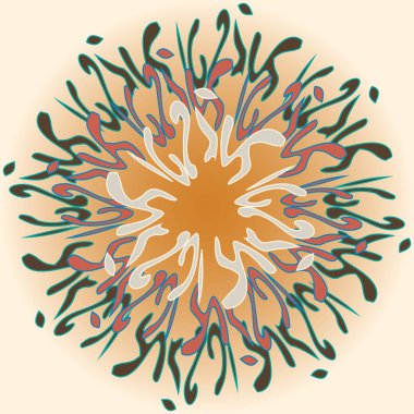 Yeni simetrik soyut mandala. Duvar kağıdı, desen dolgularını, web sayfaları, yüzey dokuları için dekoratif nesne-ebilmek var olmak kullanılmış.