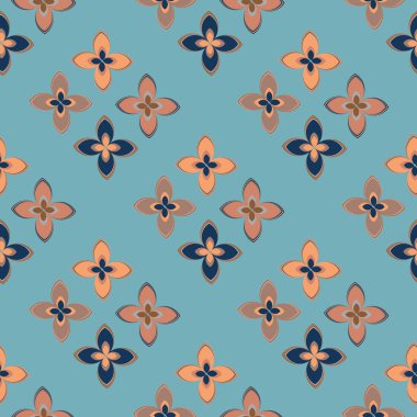 Çiçekler, vektör çizim ile çok renkli geometrik seamless modeli 