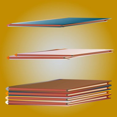 Renkli Notebook yığınları. Vektör çizim