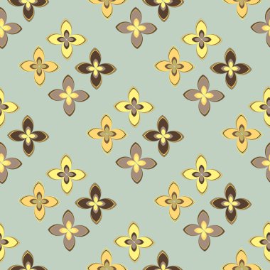 Çiçekler, vektör çizim ile çok renkli geometrik seamless modeli 