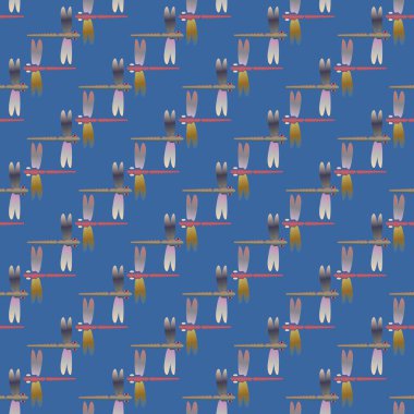 Dekoratif renkli seamless modeli ile şirin yusufçuk