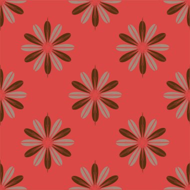 Çiçekler, vektör çizim ile çok renkli geometrik seamless modeli 