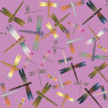 Dekoratif renkli seamless modeli ile şirin yusufçuk