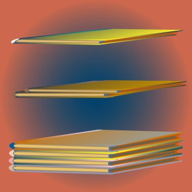 Renkli Notebook yığınları. Vektör çizim