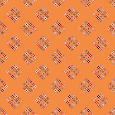 Çiçekler, vektör çizim ile çok renkli geometrik seamless modeli 