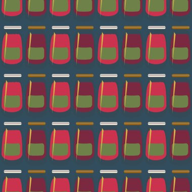 Kavanoz ile rustik ev konserve yeni dikişsiz desen arka planı için.