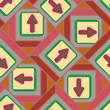 Ok düğmeleri ile Dikişsiz soyut desen